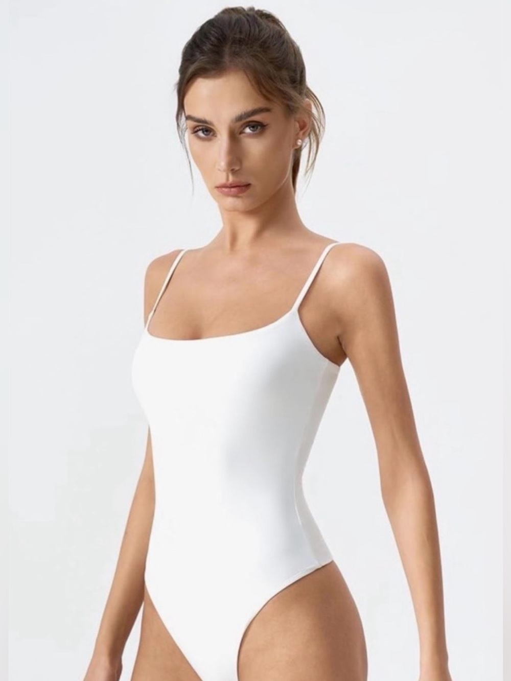 Wild Fable butter bliss White Slim Fit Spaghetti Strap Bodysuit xs